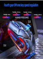 Souris de jeu silencieuse 3200 DPI, souris optique LED réglable, souris filaire USB, style mini pour la maison, le bureau et les jeux sur ordinateur portable