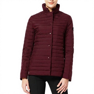 KIJQJW12 Women's Winter Casual <b>Quilted</b> Cotton <b>Jacket</b> Dark Blue Embroidery Striped Rivet Camouflage Long Sleeves Pearl Beading - Product Image 3