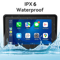 Pantalla Táctil de Vidrio de 7 Pulgadas, Impermeable, Portátil, para Motocicleta, con Carplay, GPS para Motocicleta con Carplay, Pantalla Dual-BT para Automóvil