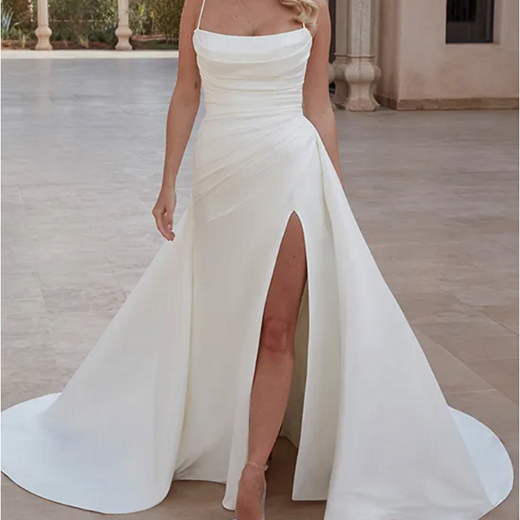 Shop Our Most Popular Leg Slit Elegant 2 in 1 Wedding Dress