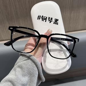 กรอบแว่นตาสไตล์เกาหลี TR 39002 ทรงสี่เหลี่ยมป้องกันแสงสีฟ้าสำหรับทุกเพศแต่งหน้าฟรีแว่นตาใสสีขาว - Product Image 2