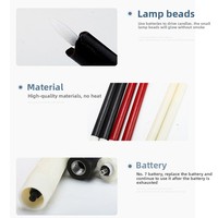 Bougie LED noire étanche à piles, lumière décorative blanc chaud pour la décoration de la maison et Noël, Halloween