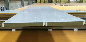 Panneau sandwich en <span class=keywords><strong>laine</strong></span> <span class=keywords><strong>de</strong></span> roche ignifuge, plaque d'acier anticorrosion, imperméable, hôtel, atelier, chambre froide, lieux sportifs, entrepôt - Product Image 2