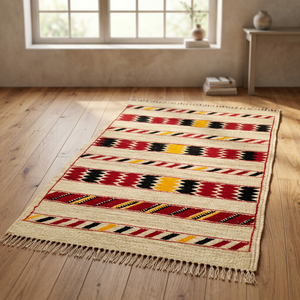Handmade Bohemian Geometric Pattern Eco-friendly Straw Area <b>Rugs</b> with Customizable Size & Color - Product Image 3