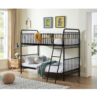 Lit superposé double en métal sur mesure de style moderne pour chambre d'enfants et de filles