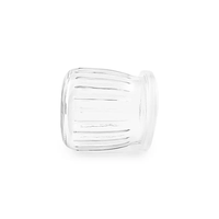 Botol Jelly puding kaca vertikal, wadah makanan penutup bergaris kaca 100ml-180ml dengan tutup plastik