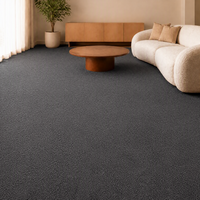 Rouleau de moquette grise anthracite ignifuge à poils longs et denses pour salon résidentiel, finition de sol pour grandes surfaces