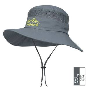 Chapeau de soleil rayé pour <span class=keywords><strong>homme</strong></span>, grande visière, protection solaire, randonnée en montagne, imperméable, pêche, pliable - Product Image 6