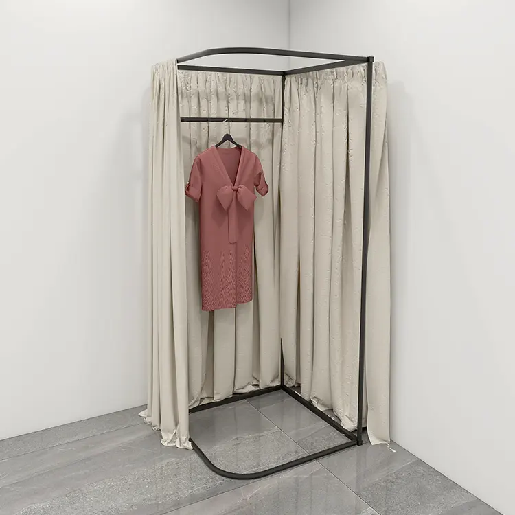 Pop Up Iron Portable Fitting Room for Retail Clothing Store / Temporary Changing Room Dressing Room Display for Sale