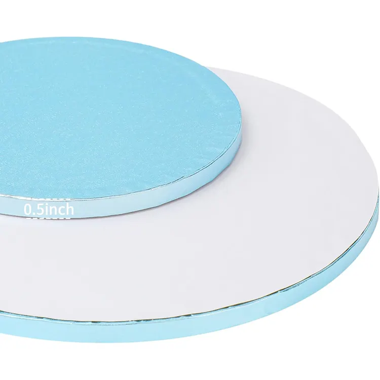 Disco de bolo ondulado personalizado com base de folha de prata redonda de 14 polegadas tambores para bolo