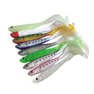 เหยื่อล่อปลาพีวีซีนิ่มรูปหนอนปลา Leurre Souple เหยื่อตกปลานุ่ม11.5ซม. 6.1ก. โค้งหางยาวนุ่มปลาแบส - Product Image 1