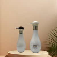 Emballage de produits cosmétiques et de soins de la peau, flacon pompe en PET blanc de 150 ml/500 ml en forme de boule de bowling à fond rond pour shampoing et lotion