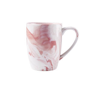 Mug en céramique Liling, pièce unique, motif marbré rose et blanc, pour cadeaux et offres. - Product Image 5