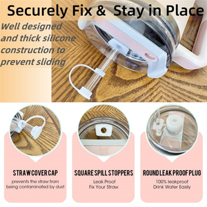 Silicone tràn bằng chứng Stopper Bộ 3 tái sử dụng rơm cắm Bìa cap Tumbler Bar phụ kiện tương thích với cho Stanley <span class=keywords><strong>cup</strong></span> - Product Image 3