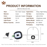 Bonnet en tricot LED rechargeable par USB, casquette de course hivernale avec lampe frontale, logo personnalisé, cadeaux lumineux, unisexe, vente directe d'usine OEM