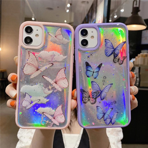Funda de Teléfono Móvil con Diseño de Mariposa de Resina Láser para <span class=keywords><strong>iPhone</strong></span> 16 15 14 Pro Max 13 12 Mini <span class=keywords><strong>11</strong></span> XS XR 7 8 PLUS, Carcasa Trasera de TPU <span class=keywords><strong>y</strong></span> PC - Product Image 1