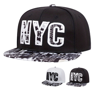 Men's and Women's Hip-Hop Style 100% Cotton <b>Flat</b> Brim <b>Hat</b> Letter Pattern 3D Embroidery NYCS Cross-Border E-commerce - Product Image 1