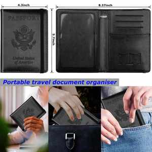 Diary Leather RFID Blocking Slim <b>ID</b> Card <b>Holder</b> Thermal Binding Hardcover 10.8X14.5CM UV Printing - Product Image 3