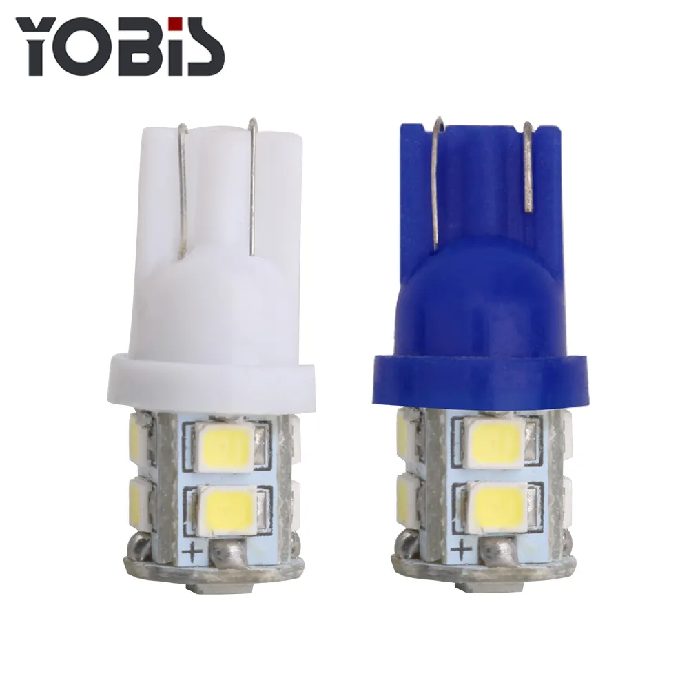 Yobis otomatik ampul lamba 10 SMD LED T10 kama W5W 194 beyaz araba yan ışıkları T10 satışa açtı