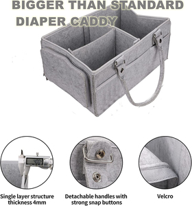 KUYUE Sac fourre-tout portable pour table à langer et voiture Cadeaux de douche de bébé Nouveau-né Essentiels Registre des objets indispensables Article gris - Product Image 3