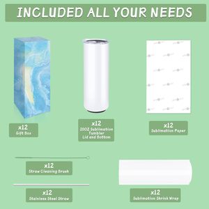 Sublimation Tumblers 30 OZ Blank Tumblers for Sublimation Skinny Bulk Double Wall Insulated Cups with Individually Gift Boxed - Product Image 5