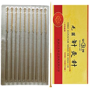 Agopuntura piena placcata in oro Agopuntura Aghi in alluminio produttore di imballaggi in agopuntura in oro scatola 100 pz - Product Image 3