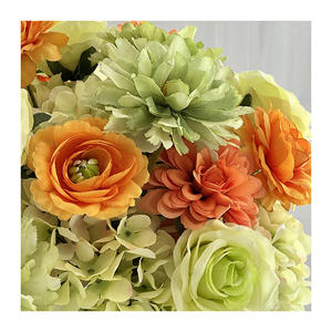 Artificial Flower Ball Orange Peony Green <b>Rose</b> Mixed Arrangement Centerpiece for Wedding Decorations - Product Image 4