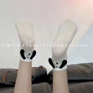 Mid-Calf <b>Socks</b> Women <b>Black</b> Ear Puppy Plush Striped Breathable Sweat-Absorbing Polyester Fiber Youth 18-40 Years Old - Product Image 5