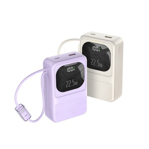 Nouvelle batterie externe de voyage 20000mAh PD22.5W avec écran numérique et câble, logo personnalisé pour téléphone - Product Image 1
