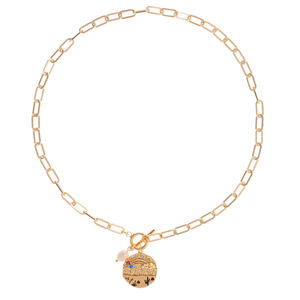 مجوهرات نسائية عتيقة عتيقة من الأحجار الطبيعية غير النظامية سلسلة ربط من التيتانيوم الصلب قلادة قلادة - Product Image 5