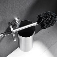 Porte-brosse de toilette mural en acier inoxydable 304 de haute qualité, finition nickel brossé, design moderne, ensemble complet de brosses de toilette