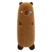 Oreiller long personnalisé en peluche Capybara de dessin animé, oreiller pour dormir sur le côté en forme de chat et de cochon, jouet en peluche