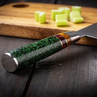 Couteau de cuisine en acier Damas KEENHOPE, 67 couches, cœur VG10, couteau Nakiri de 7 pouces, manche en résine composite et acrylique