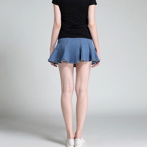 กางเกงยีนส์เด็กผู้หญิงขาสั้นทรงพลีทแบบลำลอง ลดราคาสุดฮอต - Product Image 3