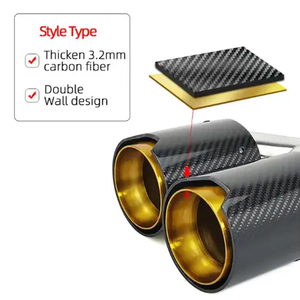 Embout d'échappement en fibre de carbone de style Y double M Performance pour les séries BWM - Product Image 3