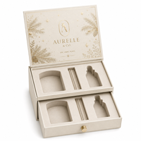 Boîte à livre articulée de luxe en carton pour emballage cadeau de fêtes, tiroir à deux niveaux, estampage à chaud, OEM