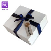 Boîte-cadeau de mariage en carton rigide avec logo imprimé personnalisé, finition douce au toucher, pour emballage de cartes et cadeaux
