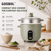 Cuiseur à riz et cuiseur vapeur électrique portable mini >6L en alliage d'aluminium avec contrôle mécanique du minuterie, chauffage par le bas et revêtement antiadhésif