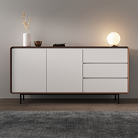 Buffet moderne Buffet Serveur Armoire Salle À Manger Console Table De Rangement Côté Armoire En Acier Inoxydable Salon Armoire