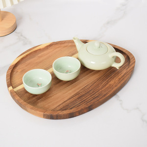 Solid wood small <b>tray</b>, walnut wood irregular shaped nut and snack <b>tray</b>, <b>dinner</b> plate, wooden tableware plate, wooden <b>tray</b> - Product Image 2