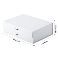 Boîte d'emballage de luxe pliable pour extensions de cheveux avec logo personnalisé, boîtes cadeaux blanches pour perruques avec ruban