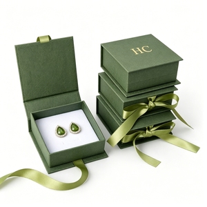 Caja para Pendientes con Precio de Fábrica, Logotipo Personalizado con Estampado en Relieve, Papel Especial, Estuche Magnético para Joyería, Venta al por Mayor para Diseñadores de Joyas - Product Image 2