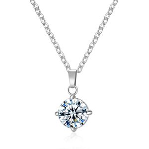 Hot Selling Trendy Stainless Steel Pendant Necklace Simple Color 3A Zircon <b>Choker</b> Single Clavicle Chain Fashion Chains Necklace - Product Image 2
