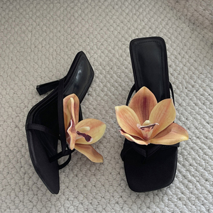 Front Flower Women's Sexy Dress <b>Clip</b> Toe Shoes High Heels Pumps Fashion Sandals on Stiletto Mules - Product Image 3