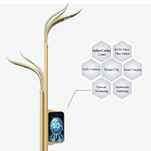 Farola inteligente impermeable personalizada para exteriores 6M 8M IP65 con cámara HD CCTV WIFI equipo de carga - Product Image 3