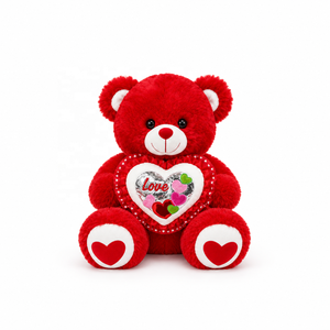 Vente en gros d'usine OEM ODM MOQ 200 Ours en peluche doux en forme de cœur pour la Saint-Valentin, cadeau romantique pour les petites amies - Product Image 1