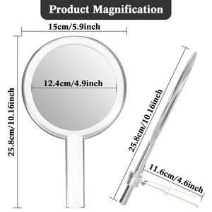 Rõ ràng hai mặt trong suốt <span class=keywords><strong>Acrylic</strong></span> khung 1X/3x/5X phóng đại trang điểm gương với chủ Vòng Máy tính để bàn bảng đứng gương - Product Image 6
