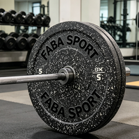 Plaques de poids en caoutchouc pour haltères de fitness, robustes et sans fer, pour la musculation en salle de sport