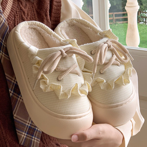 Automne et hiver maison coton pantoufles mode confortable fond épais senior belles pantoufles en coton antidérapantes en plein air - Product Image 6