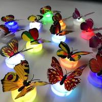 Top vente 3D lumière LED décoration fête de mariage accessoire décoratif lumière vive papillon forme bâtons